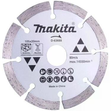 Imagem de Disco Diamantado Segmentado Para Mármore E Granito Corte A Seco E úmido 105x20x1.9mm D63688 Mak
