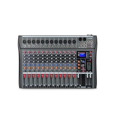 Imagem de Mesa De Som 4/6/7/8/12 Canais Profissional Portátil Mixer Bluetooth Interface Gravação Audio Console com placa de som USB + 48V Phantom power (Mesa 12.1 Canais)