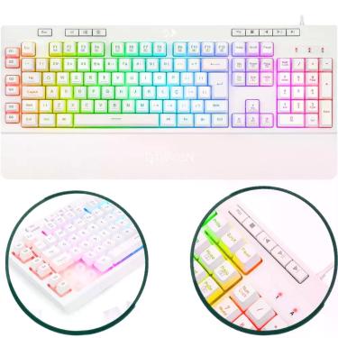 Imagem de Teclado Gamer Redragon Shiva Lunar White K512WRGB Branco com