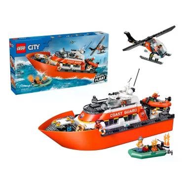 Imagem de LEGO City Barco e Helicóptero de Resgate 60504 - 742 Peças