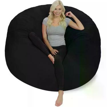 Imagem de Puff Gigante Com Enchimento Puff 140x50 Em Suede Preto - Berlo