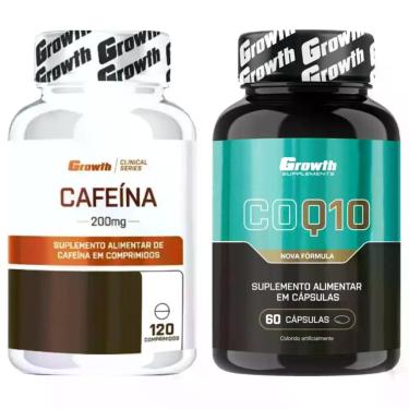 Imagem de Kit Kit Cafeina 200mg 120 Caps + Coenzima Q10 60 Caps Growth