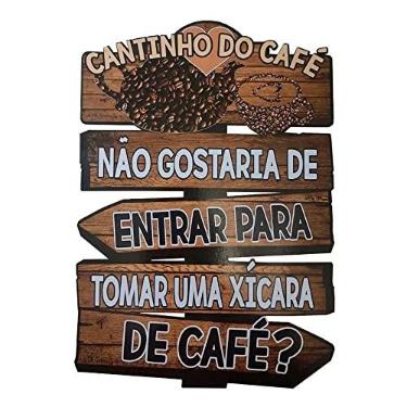 Imagem de Placa Decorativa de Parede Madeira Coffe - Cantinho do Café