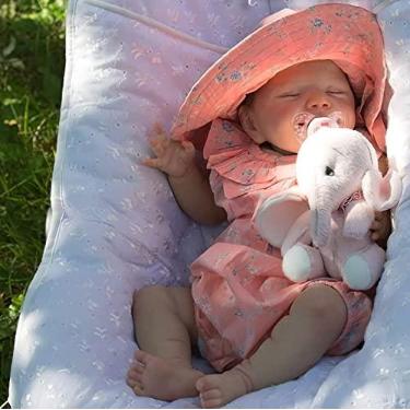 Imagem de Boneca Recém-nascida Realista de 20 polegadas,bebe reborn dormindo menina, Boneca de Vinil Renascida Feita à Mão vida real com acessórios de brinquedo para Crianças Idade 3+,Menino de vinil silicone
