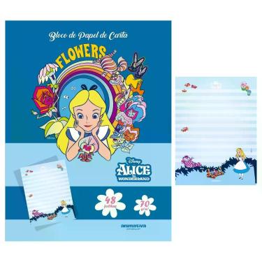 Imagem de Papel de Carta Caderno Colado Alice no País das Maravilhas 70g/m² 48 F