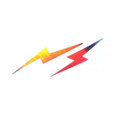 Imagem de Adesivos De Motocicleta Rainbow Lightning 2 Peças, Decalque Holográfic