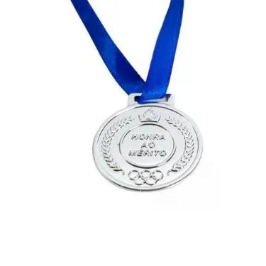 Imagem de Conjunto De 30 Medalhas Fita Azul Honra Ao Mérito Campeonato 4,2cm - C