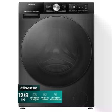 Imagem de Lava e Seca Hisense 3S 12kg / 8kg com 16 programas, Wi-Fi, 4 em 1, Inv