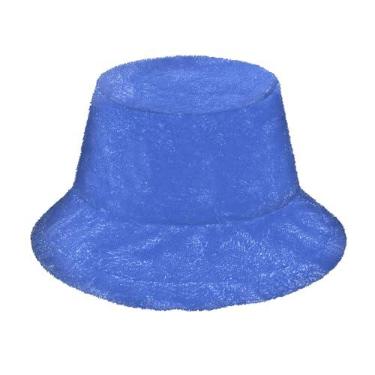 Imagem de Chapéu de pescador de pelúcia fofo para mulheres e meninas, Azul royal, Tamanho Único