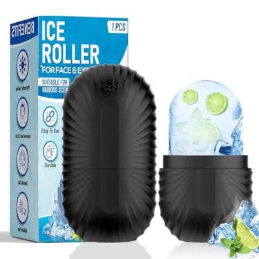 Imagem de Rolo de gelo para rosto e olhos, suporte de gelo facial de silicone reutilizável, molde de gelo para cuidados com a pele, rolo de cubo de gelo para encolhimento de poros antirrugas, reduz o inchaço,