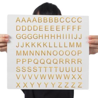 Imagem de Cartela Adesivos Letras Abecedário Alfabeto Completo DTF UV - Graviart