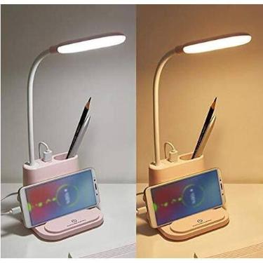 Imagem de Luminária LED Carregador Porta Lápis Carregador Celular USB Touch Abaj