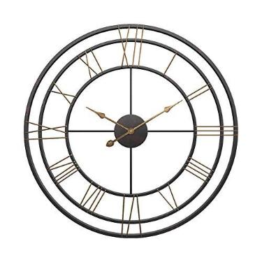 Imagem de Relógio de parede silencioso e silencioso de 20"- grande 3D retro arte decorativa rústica do país Grande decoração vintage industrial para presente de aquecimento