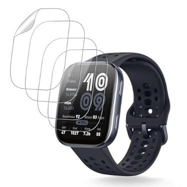 Imagem de NOUKAJU [Pacote com 4] Protetor de tela para Amazfit Bip 6, material TPU, resistente a arranhões, alta transparência, ultrafino, protetor de tela macio para relógio inteligente Amazfit Bip 6 (vidro