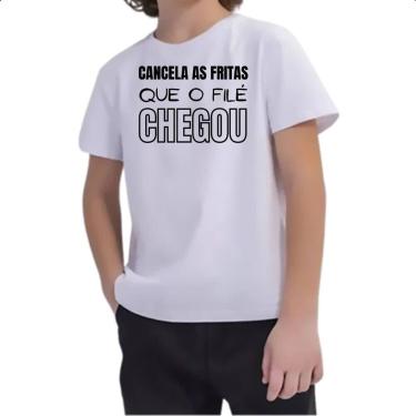 Imagem de Camiseta Infantil Cancele as fritas que o file chegou - Alearts, 14