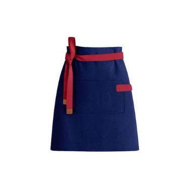 Imagem de Avental de Cintura Azul Marinho Vermelho Barista Chef Unissex - CASACH