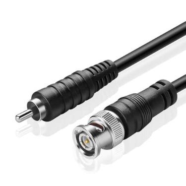 Imagem de Cabo adaptador TNP BNC para RCA (1,8 m) – BNC macho para RCA macho RG59U 75 ohm coaxial conector de vídeo composto adaptador conversor adaptador de vídeo composto