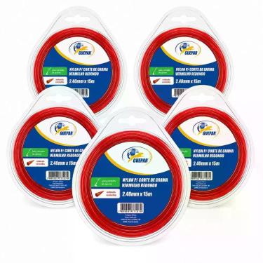 Imagem de 5 Unidades Nylon Cortador de Grama 2.4mm 15m - Guepar