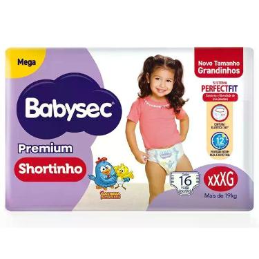 Imagem de Fralda Shortinho BabySec Premium Galinha Pintadinha XXXG 19kg 16 Unida