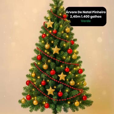 Imagem de Árvore de Natal Pinheiro Artificial 2,40m Verde - TUUT