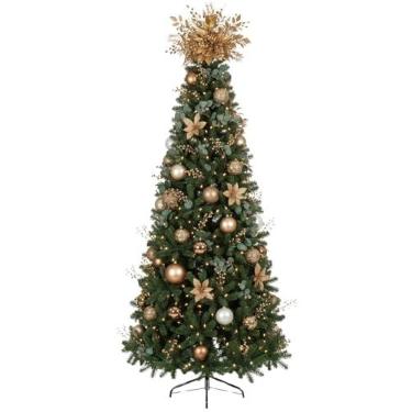Imagem de Árvore de Natal Desmontável Modelo Slim 2,10m 450 Galhos Base de Metal Pontas Realistas Material Resistente