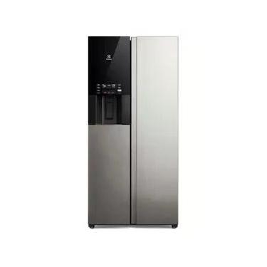 Imagem de Geladeira Electrolux Frost Free Inverter 481L AutoSense e Água e Gelo na Porta Side by Side Inox Look (ES4WS)