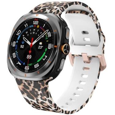 Imagem de SPINYE Pulseiras de relógio compatíveis com Samsung Galaxy Watch Ultra de 47 mm 2025/2024, estampa macia sem lacunas para Samsung Galaxy Watch Ultra 2/Ultra de 47 mm, leopardo
