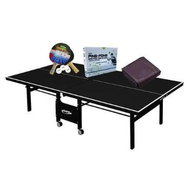 Imagem de MESA PING PONG MDF 18mm 1084 PRETA KLOPF + Kit Completo 5094 + Capa Fe