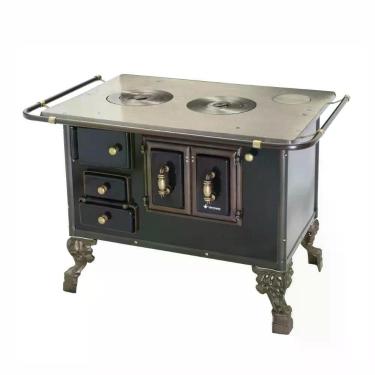 Imagem de Fogão a Lenha Preto Venâncio Barroco N° 03 3BDPR com Forno Esmaltado Saída Direita