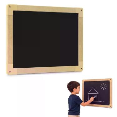 Imagem de Lousa Quadro Negro Junges Quadro Negro 30x40cm em Mdf para Giz de Parede com Cantoneiras Plásticas