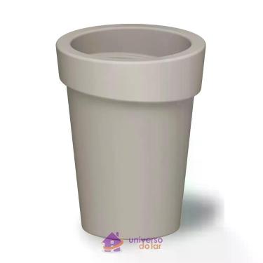 Imagem de Vaso Koppa 70CM Cilíndrico 70CM em Polietileno Resistente para Decoração Externa e Interna Cinza