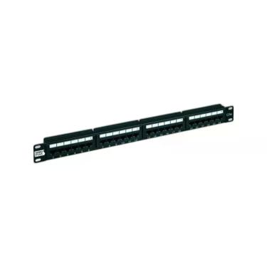 Imagem de Patch Panel Cat.5e 24p Sohoplus T568a-b Distribuição de Voz e Dados Preto Furukawa 19CM