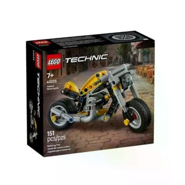 Imagem de Motocicleta Lego Technic com Direção Funcional e Motor de 3 Pistões Amarelo Lego 151 Peças