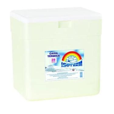 Imagem de Caixa Térmica Isopor Capacidade 28 Litros Refrig Cerveja - isoterm