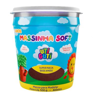 Imagem de Massinha de Modelar Soft Pote 500gr Utiguti, Marrom