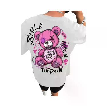 Imagem de Camiseta Masculina De Verão Com Estampa De Urso Teddy, Respirável E Co