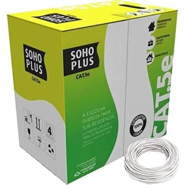 Imagem de 100 Metros de Cabo Rede Lan Utp Cat5e Furukawa SohoPlus U/UTP (Branco)