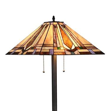 Imagem de DOCHEER Luminária De Chão Estilo Tiffany Mission, 65" Altura, Com Vitral, Para Sala Estar, Quarto, Escritório, Multicolorida