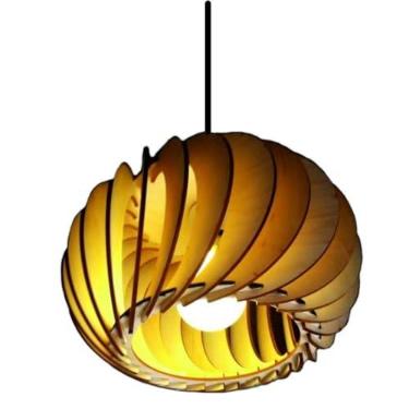 Imagem de Lustre Gérbera Mdf Cru Luminária Pendente Para Área Gourmet