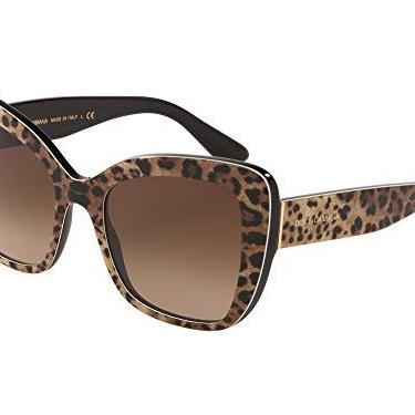Imagem de Óculos de sol femininos Dolce & Gabbana impresso DG 4348 LEO MARRO/MARROMADO 54/20/140