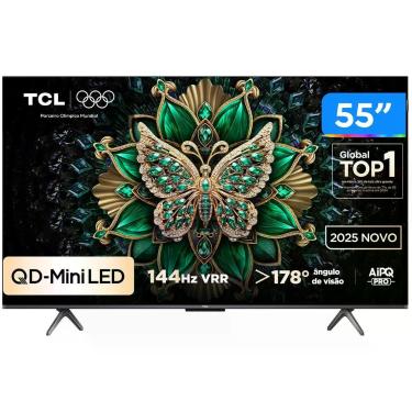 Imagem de Smart TV TCL C6K 55 Polegadas 4K QLED Mini LED Preto Android TV 144Hz