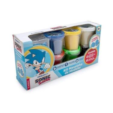 Imagem de Kit Massinha de Modelar Sonic c/ Potes e Moldes - Caixa c/336g 6 und +