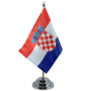 Imagem de Bandeira Mesa Dupla Face Croácia 29 Cm Alt Mastro