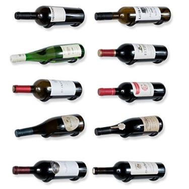 Imagem de Rustic State Suporte de parede personalizado suporte de garrafa de vinho de ferro suporte de prateleira para todas as bebidas adultas licor - casa, cozinha, sala de jantar, decoração de bar - conjunto
