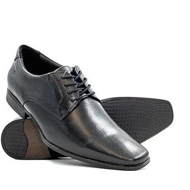 Imagem de Sapato Masculino Pegada Social Couro Bico Quadrado Preto - 39