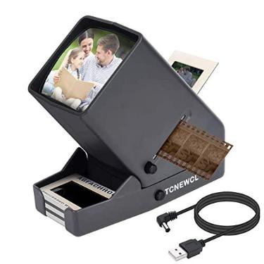 Imagem de Visualizador de negativos de foto e slides de 35 mm, scanner de negativo, visualização iluminada por LED para mesa, ampliação de 3x, alimentado por USB