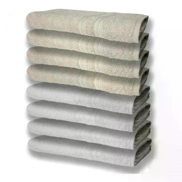 Imagem de 8 Toalhas Grande Felpudas E Grossa 80x150 4 Branco 4 Bege