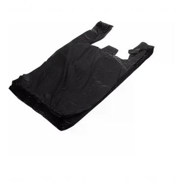 Imagem de Sacola Plástica Reciclada Sacola Reciclada Preta Pc C-4kg para Comércio em Geral Resistente Reciclável Preto Higipack