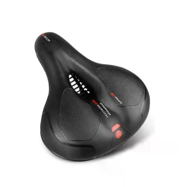Imagem de Selim Bike Anatômico Gel Vazado com Molas Fita Refletiva MTB Galera da