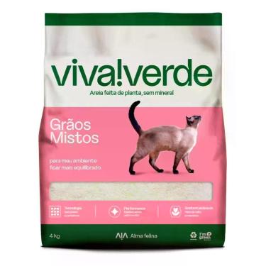Imagem de Viva!Verde Areia Higiênica para Gatos - Grãos Mistos - 4kg - Congratul